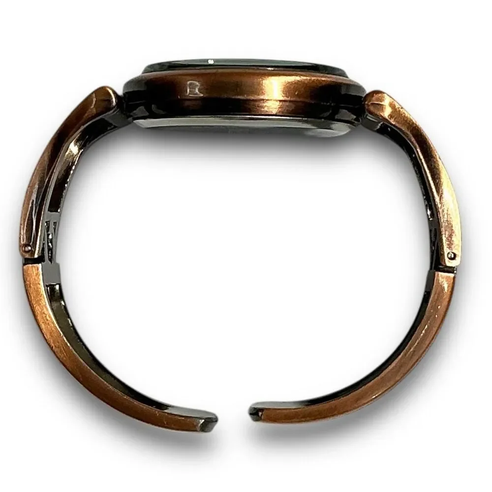 Geneva Y2K Vintage Bronze Bangle Cuff Style Fashion Wrist Watch